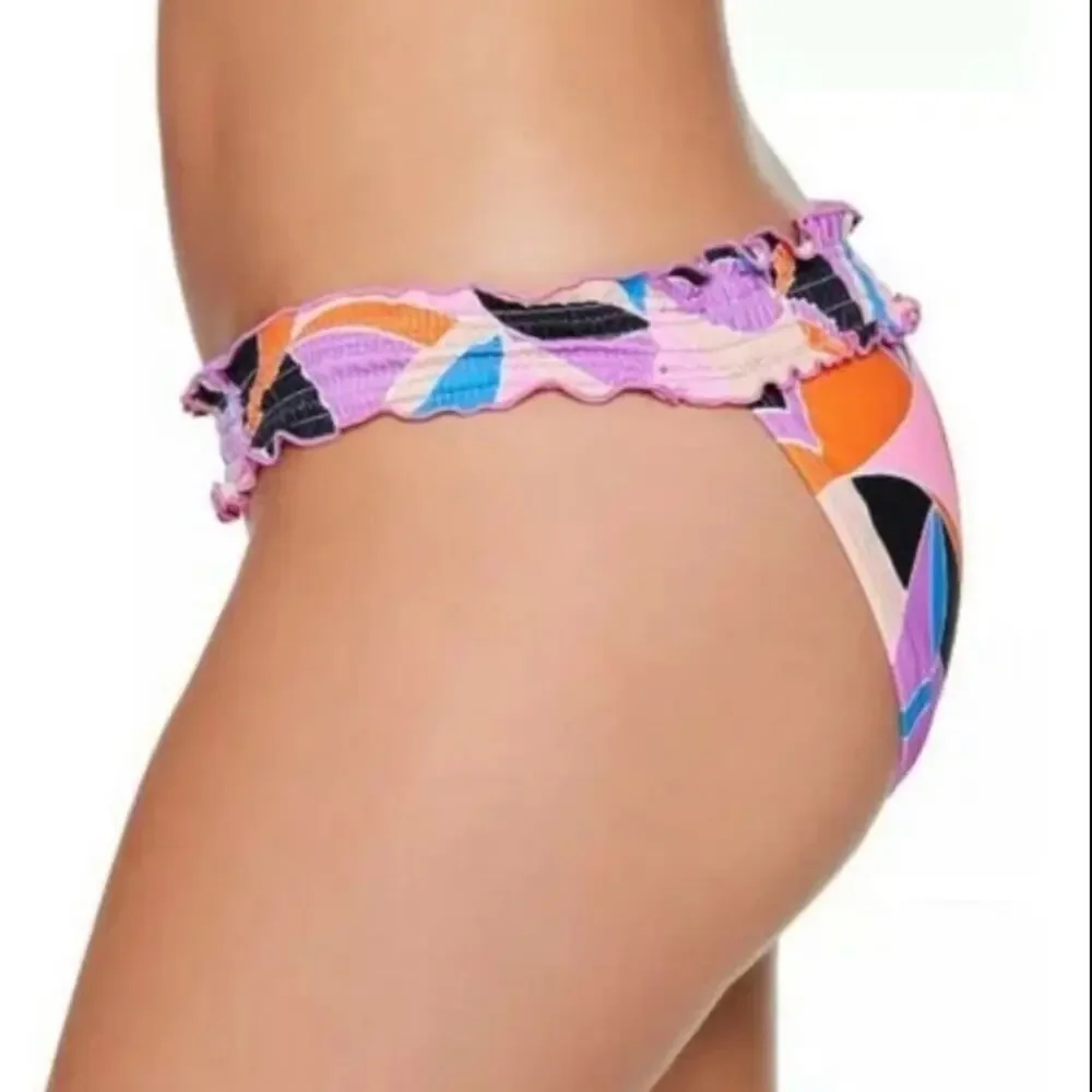 Salt+Cove smocked multicolor bikini swim bottom